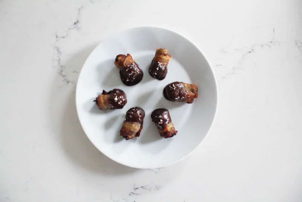 Chocolate Dipped Bacon Wrapped Dates Recipe