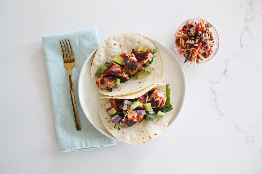 Blackened Salmon Tacos with Slaw Recipe